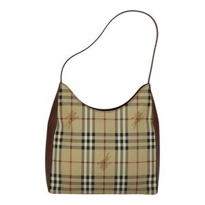 Burberry Shoulder Haymarket Coated Canvas Beige Pvc Shoulder Bag Bag